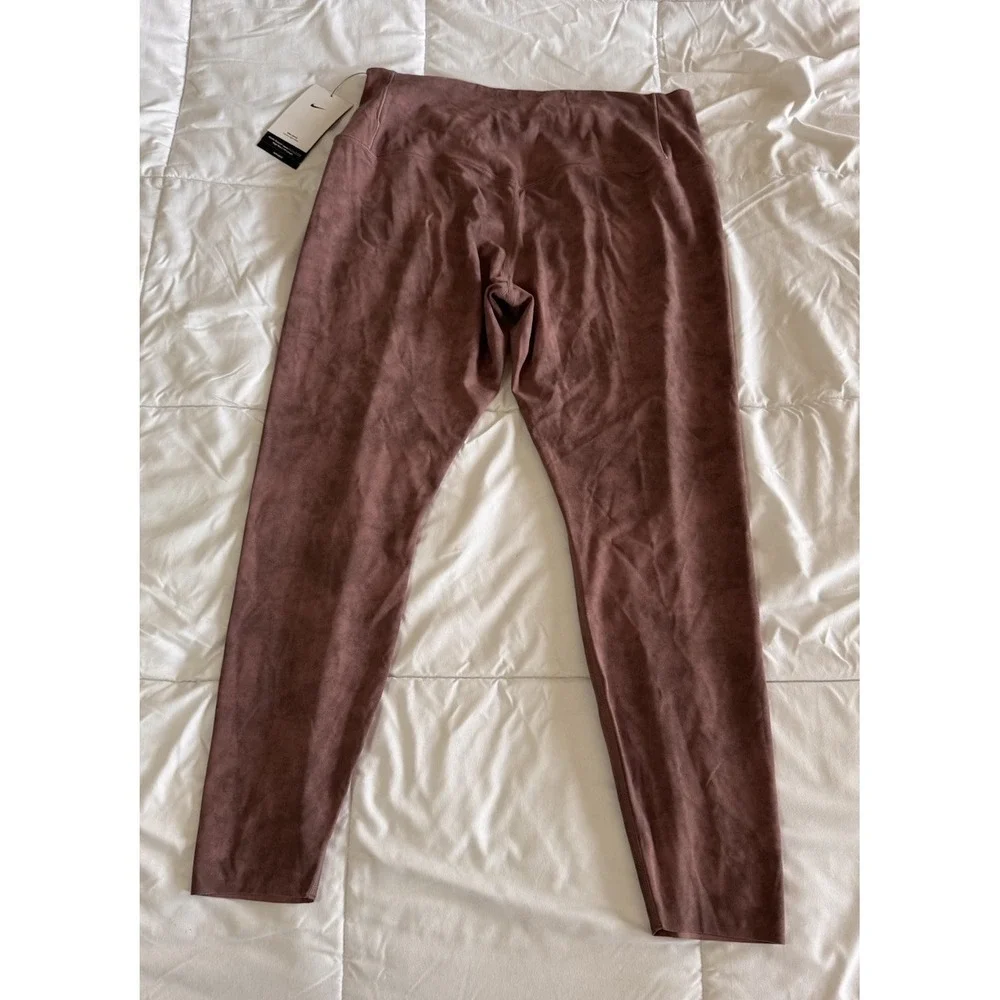 New Nike Zenvy  High-Waisted 7/8 Leggings Smoky Mauve Women's Size XL Stretch